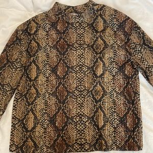 Zara snakeskin long sleeve shirt